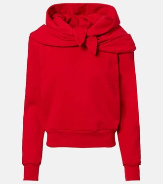 Magda Butrym Scarf-detail cotton-blend hoodie