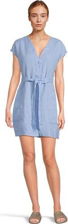 Splendid Melanie Mini Dress Womens Dress Steel Blue : LG (Womens 10-12), Linen