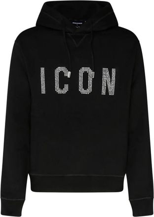 Dsquared2 Icon Studded Hoodie - Heren - Hoodies - Zwart - XS - Katoen - Hoodies & sweatvesten