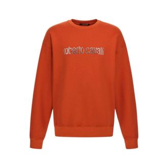 Roberto Cavalli Heren, Sweatshirts & Hoodies, Oranje, Maat: XL Katoen