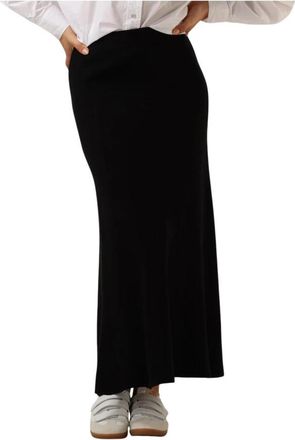 Y.A.S Zwarte Gebreide Maxi Rok - Dames - Maxi Rokken - Zwart - S - Polyester - Rokken
