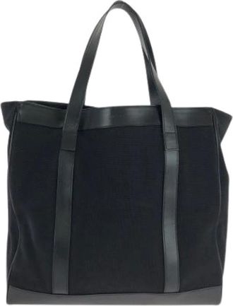 Gucci Pre-owned Tote Bags, male, Black, Size: ONE SIZE Pre-owned 91384 Canvas/Leather 2way Tote Bag