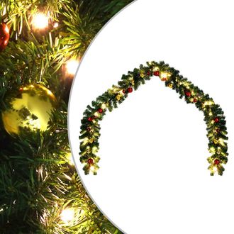 Berkfield Home Christmas Garland Decorated with Baubles & LED Lights 20 m