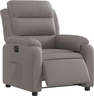 vidaXL Sill&oacute;n Reclinable El&eacute;ctrico Tela Gris Taup&eacute; Vidaxl