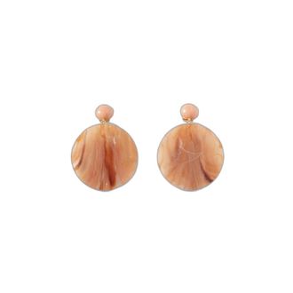 Emporio Armani Oorbellen van Gemarmerd Hars - Dames - Accessoires - Oranje - Maat: ONE Size Acryl
