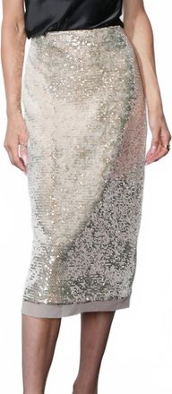 Greylin Gianna Sequin Midi Skirt In Cream