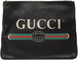 Gucci Pre-owned Clutches, female, Black, Size: ONE SIZE Pre-owned Leather Clutch