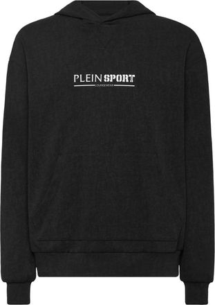 Plein Sport Hooded Sweatshirt - Heren - Sportshirts - Zwart - L - Katoen - Fitness
