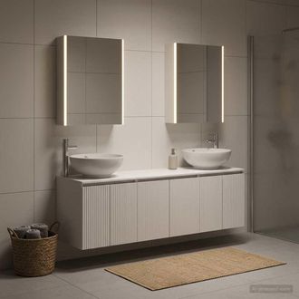 vidaXL Vidaxl Set Di Armadi Da Bagno 5 Pz Bianco Legno Ingegnerizzato