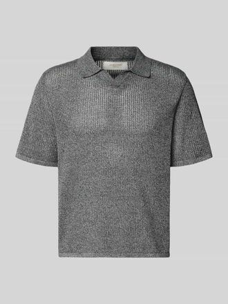 Jack & Jones Jack & Jones Regular Fit Strick-Poloshirt Modell CASSIS in Anthrazit Melange, Gr&ouml;&szlig;e XXL