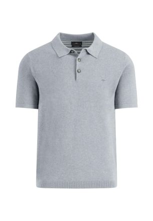 Fynch-Hatton Poloshirt FYNCH-HATTON, Herren, Gr. 4XL, grau (light grau), Jersey, Obermaterial: 100% Baumwolle, unifarben, regular fit taillenbedeckt, gerader Absch
