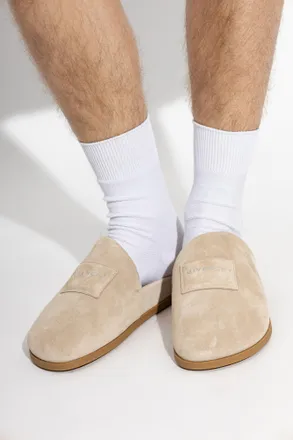 Givenchy Suede Slides, Mens, Beige
