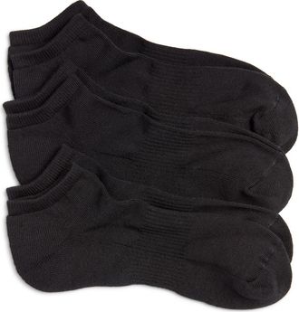 Nordstrom 3-Pack Everyday Ankle Socks in Black at Nordstrom
