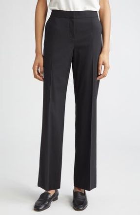 Lafayette 148 New York Irving Straight Leg Stretch Wool Pants in Black at Nordstrom Rack, Size 18 (Similar To 16W)