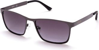 Kenneth Cole Mens Rectangle Metal Sunglasses - Dark Grey - One Size
