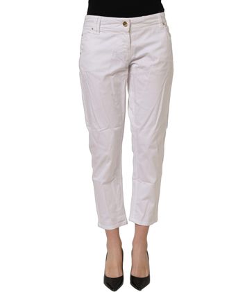 Gaud&igrave; Mid Waist Straight Cropped Cotton Trouser Womens Pants (Pre-Owned)