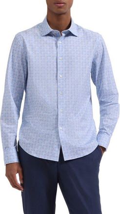Bugatchi James OoohCotton Check Print Button-Up Shirt in Air Blue at Nordstrom, Size Xxx-Large