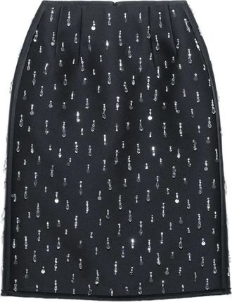 Prada Scuba midi-rok verfraaid met details - Zwart