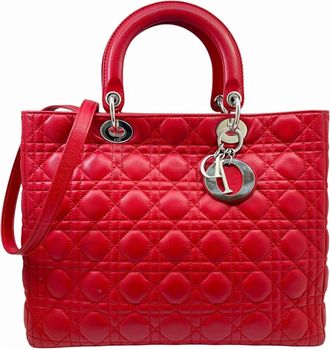 Dior Pink Leather Handbag Tote Bag (Pre-Owned)