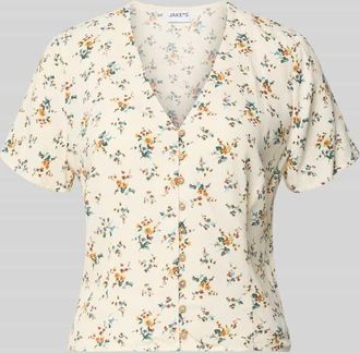 Jake*s Casual Slim Fit Bluse aus reiner Viskose in Beige, Gr&ouml;&szlig;e 34