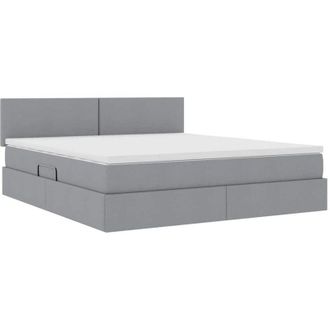 vidaXL Storage Bed with Mattress with Mattress Light Grey 180 x 200 cm vidaXL