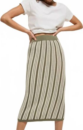 Nation Ltd Mirella Knit Midi Skirt In Herb Stripe