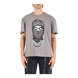 Ih Nom Uh Nit T-Shirts, male, Gray, Size: 2XL Paisley Mask Graphic T-shirt