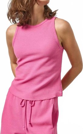 Lilla P Shirttail Hem Tank Top In Dahlia