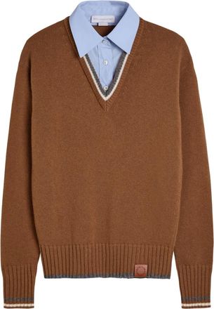 Stella McCartney Hybrid gebreide trui - Bruin