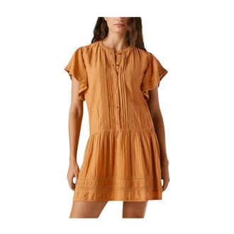 Pepe Jeans London Overhemdjurk - Dames - Shirt Kleedjes - Oranje - S - Kleedjes