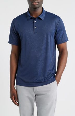 Swannies Ehrman Floral Performance Golf Polo in Navy at Nordstrom, Size Xx-Large