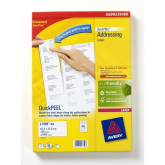 Avery L7159-100 Etiqueta Para Direcci&oacute;n Blanco