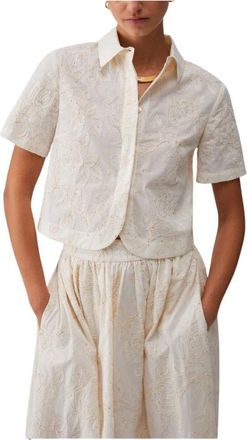 Liu Jo Overhemden, Dames, Beige, M, Shirt met korte mouwen
