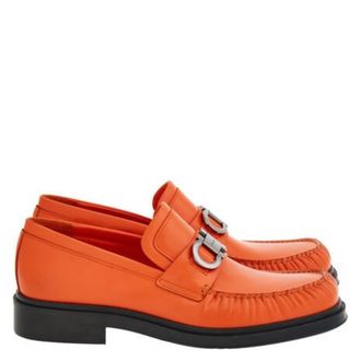 Ferragamo Duccio Leather Gancini Loafers, Size 9 EE