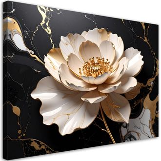 Feeby Impresi&oacute;n De Imagen Flor De M&aacute;rmol Glamurosa En Tonos Beige 100x70