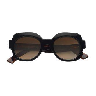 Emmanuelle Khanh Tortoise Satin Bio-Nylon Geometric Sunglasses