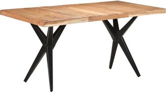 vidaXL Vidaxl - Mesa De Comedor De Madera Maciza De Acacia 160x80x76 Cm
