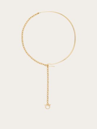 Ferragamo Women Crystal embellished Gancini necklace Gold