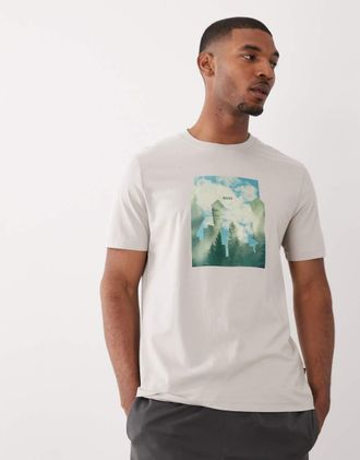 Boss Orange by Hugo Boss T-shirt nera con stampa sul petto-Nero
