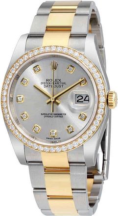 Rolex Oyster Perpetual Datejust 36 Silver Dial Stainless Steel and 18K Yellow Gold Bracelet Automatic Ladies Watch 116243SDO