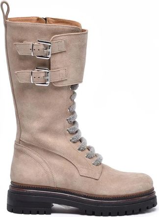 Eleventy Suede Ankle Boots - Beige