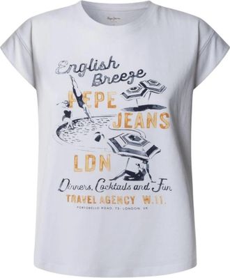 Pepe Jeans London T-shirt met Ronde Hals - Dames - T-shirts - Wit - XS - Tops