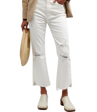 Frame Denim Super High Crop Mini Boot Jeans In Aunatural Destruct