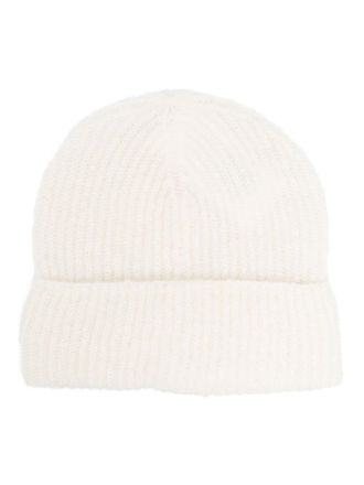 P.A.R.O.S.H. turn-up ribbed-knit beanie - White
