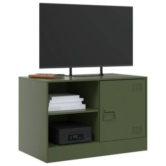 Berkfield Home TV Cabinets 2 pcs Olive Green 67x39x44 cm Steel | Size: 67 x 39 x 44 cm