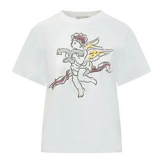 Tory Burch Tory Burch, T-Shirts, female, White, Size: M Short Sleeve Crew Neck T-Shirt