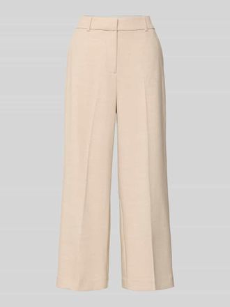Comma Relaxed Fit Stoffhose mit Viskose-Anteil und B&uuml;gelfalten in Sand, Gr&ouml;&szlig;e 34