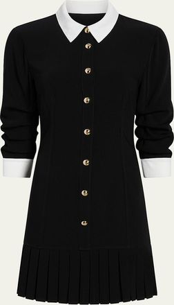 Cinq &agrave; Sept Luca Drapey Crepe Mini Shirtdress