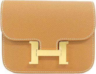 Herm&egrave;s Gold Epsom Leather Wallet (Bi-Fold) (Pre-Owned)