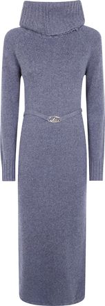 Twin-Set Long Sleeve Turtleneck Dress
